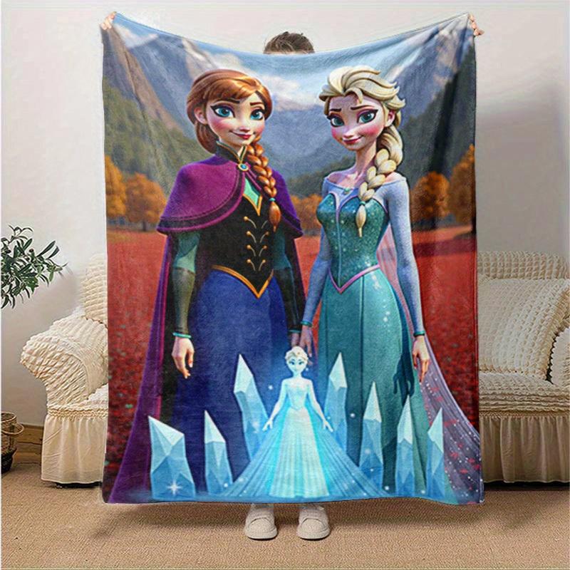 1PC Cartoon Blanket, Seasonal Universal Home Decoration, Cute Frozen Princess Design, Perfect for Gift Giving, Soft & Cozy Throw Blankets fo