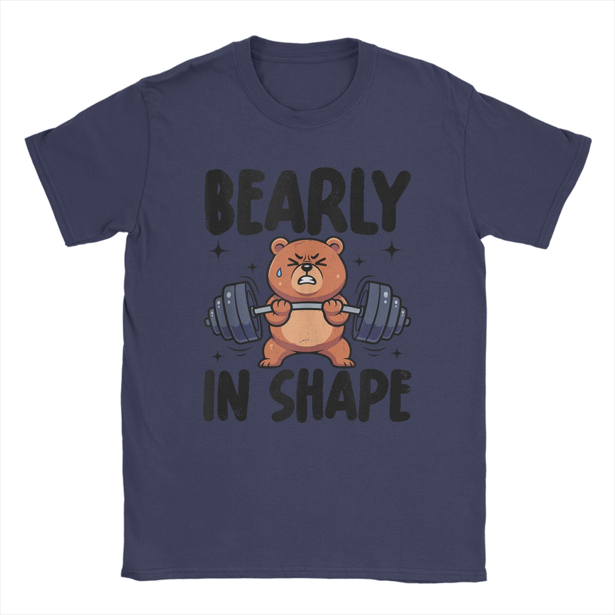 

Bearly in Shape Bear Workout Gym Lovers Weightlifting T Shirt Summer Cotton T Shirts For Adult Casual Tee Shirt Vintage Clothing 4XL