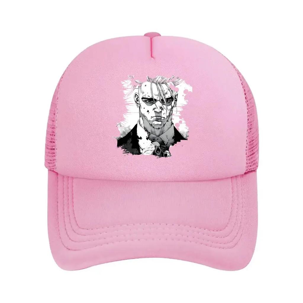 Anime Character Manga - Inspired, Monochrome Art Design Mesh Baseball Cap