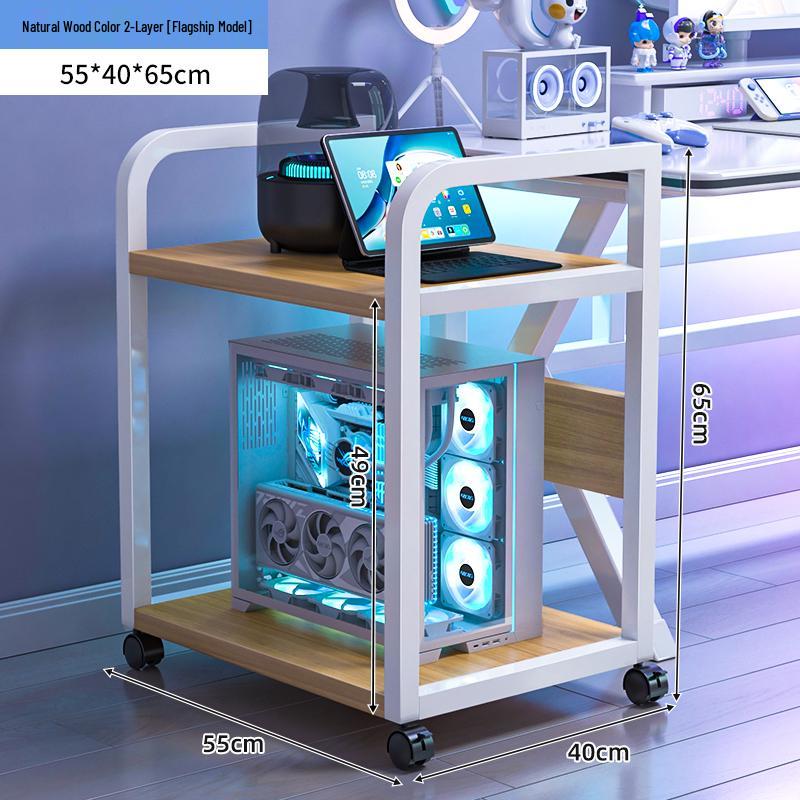 E-sports Room Computer Bracket: Movable Desktop Case Stand & Floor-standing Storage