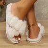 Fluffy Slippers Female, Wear Non-slip Slippers Outside Autumn and Winter, Indoor Thick Sole Home Cotton Slippers