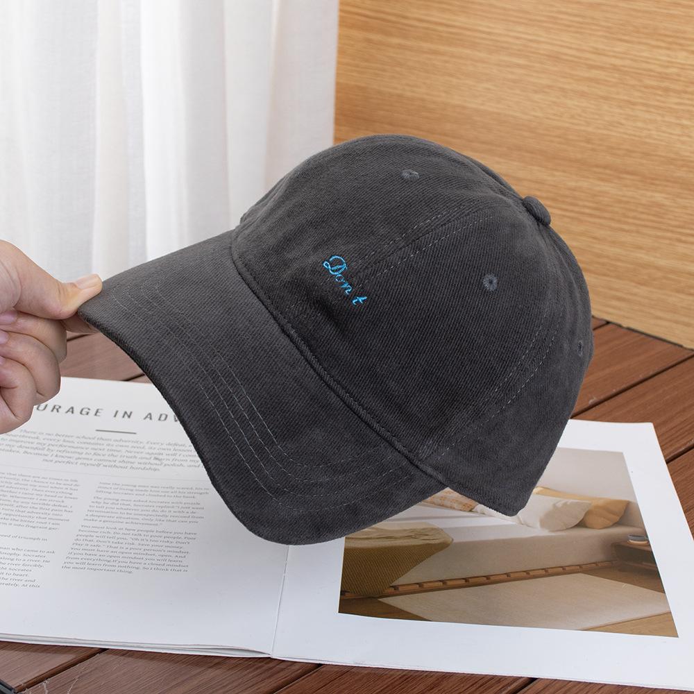 Simple letter embroidery autumn and winter polished cotton baseball cap women's street versatile travel shading show face small cap