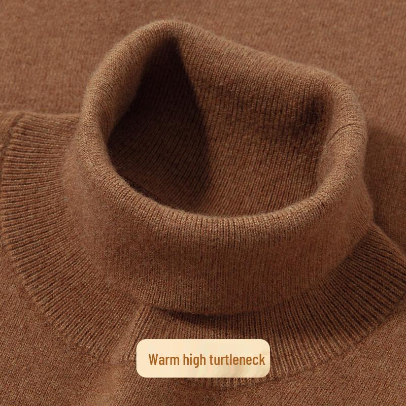 Futing Men's Cashmere & Merino Wool High-Neck Sweater