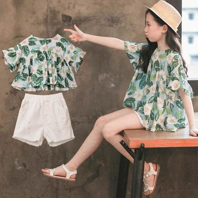 Girls' Summer Suits, Summer Western Style, Korean Children's Two-piece Suits, Girls' Children's Clothing