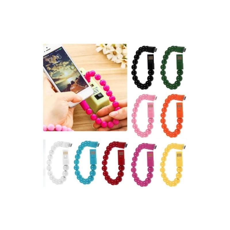 Beads Usb Bracelet Charging Data Sync Cable For Iphone 5g 6g Android