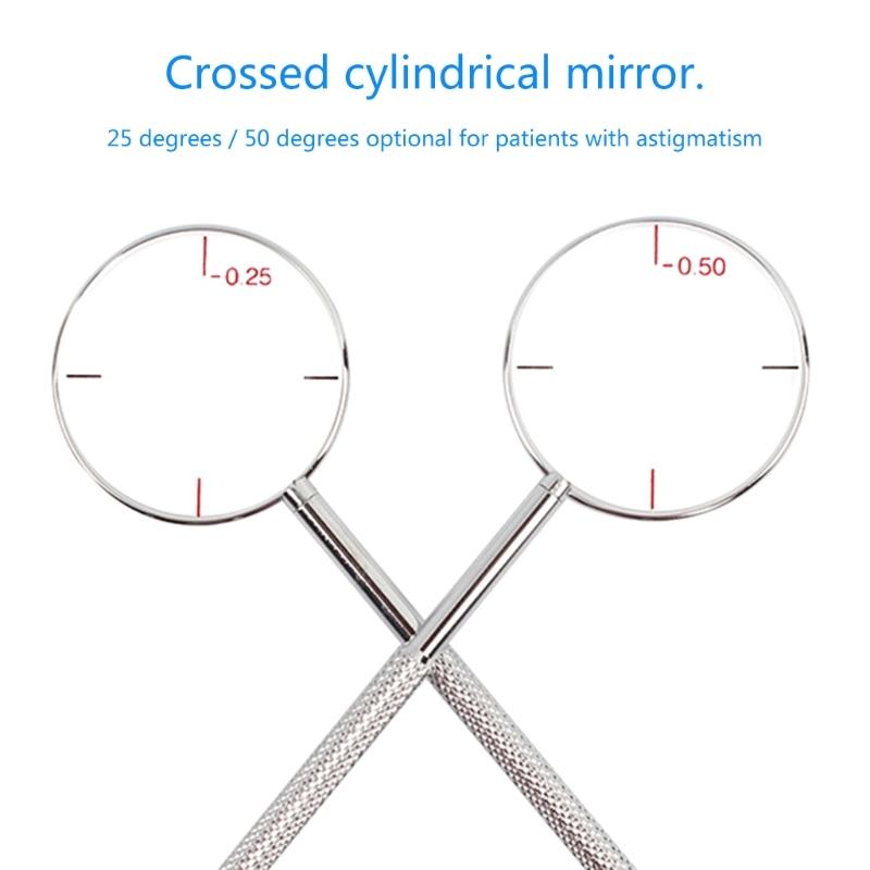 2 Parçalı Yuvarlak Optik Çapraz Silindir Lens Alet Seti Diyoptri Optik Aletler Diyoptri Kiti Kolay Kullanım Dayanıklı