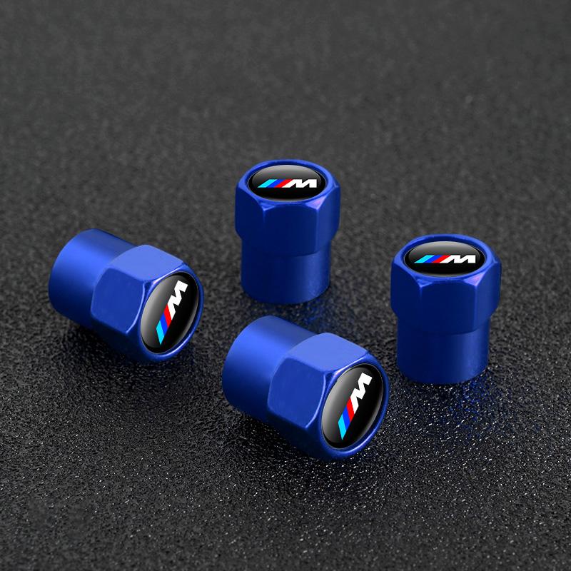 YMZD7 4Pcs Car Styling Wheel Tire Valve Caps Cover For BMW M Sports E36 E39 E46 E60 E90 E90 F10 F30 G20 G21 G30 G11 F15 X5 Accessories