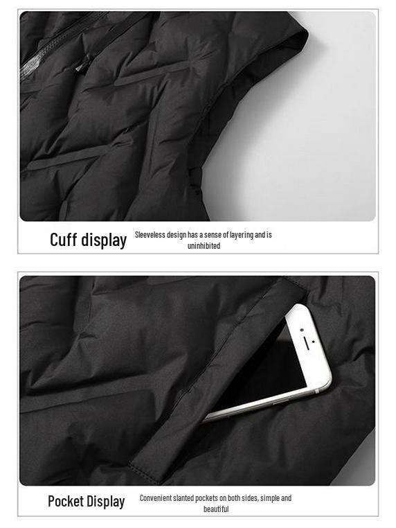 Men's Thick Hooded Cotton Vest - Casual Winter Sleeveless Jacket for Mid-aged & Young