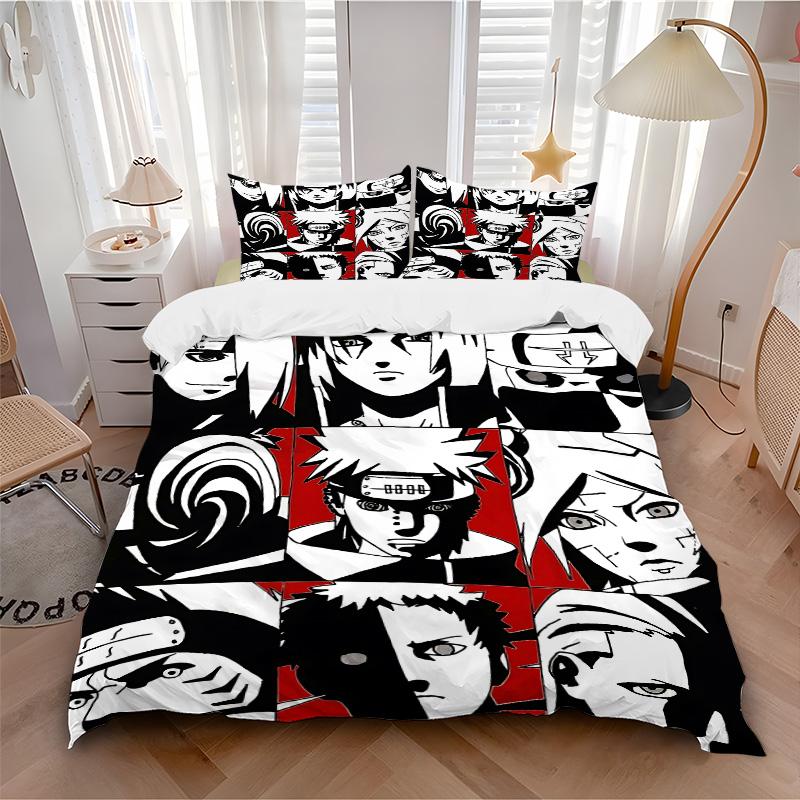 Naruto Characters Collage Print 3Pcs Bedding Setduvet Cover With 2 Bedropillowcase Home Birthday Gift
