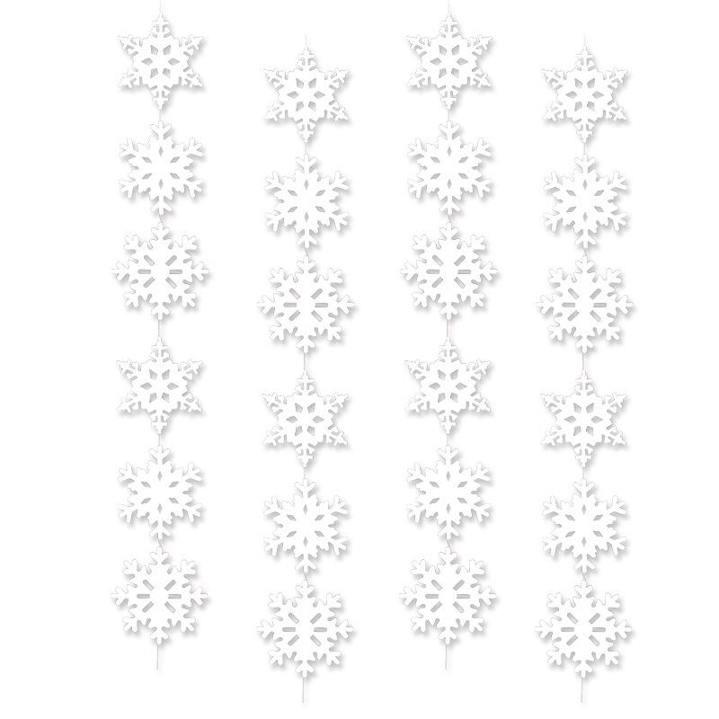 

Рождественская гирлянда из снежинок, елочные украшения: Праздничные украшения для окон