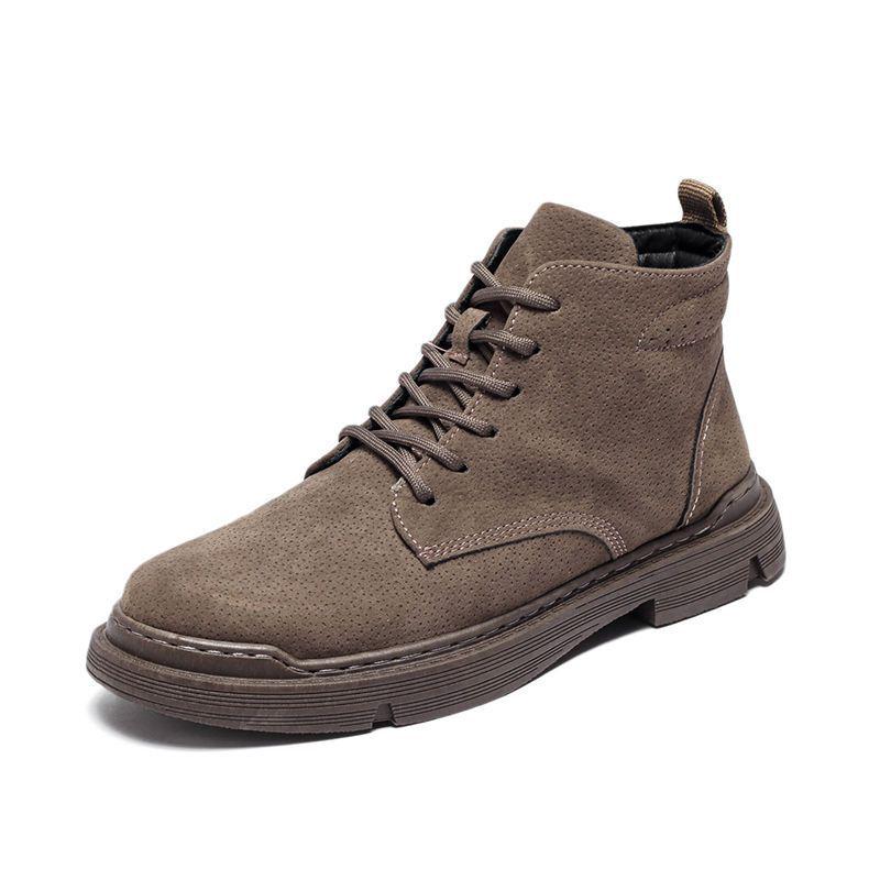 

Men s 2025 New Autumn/Winter British Style High-Top Leather Boots - Casual Retro Martin Work Boots 43