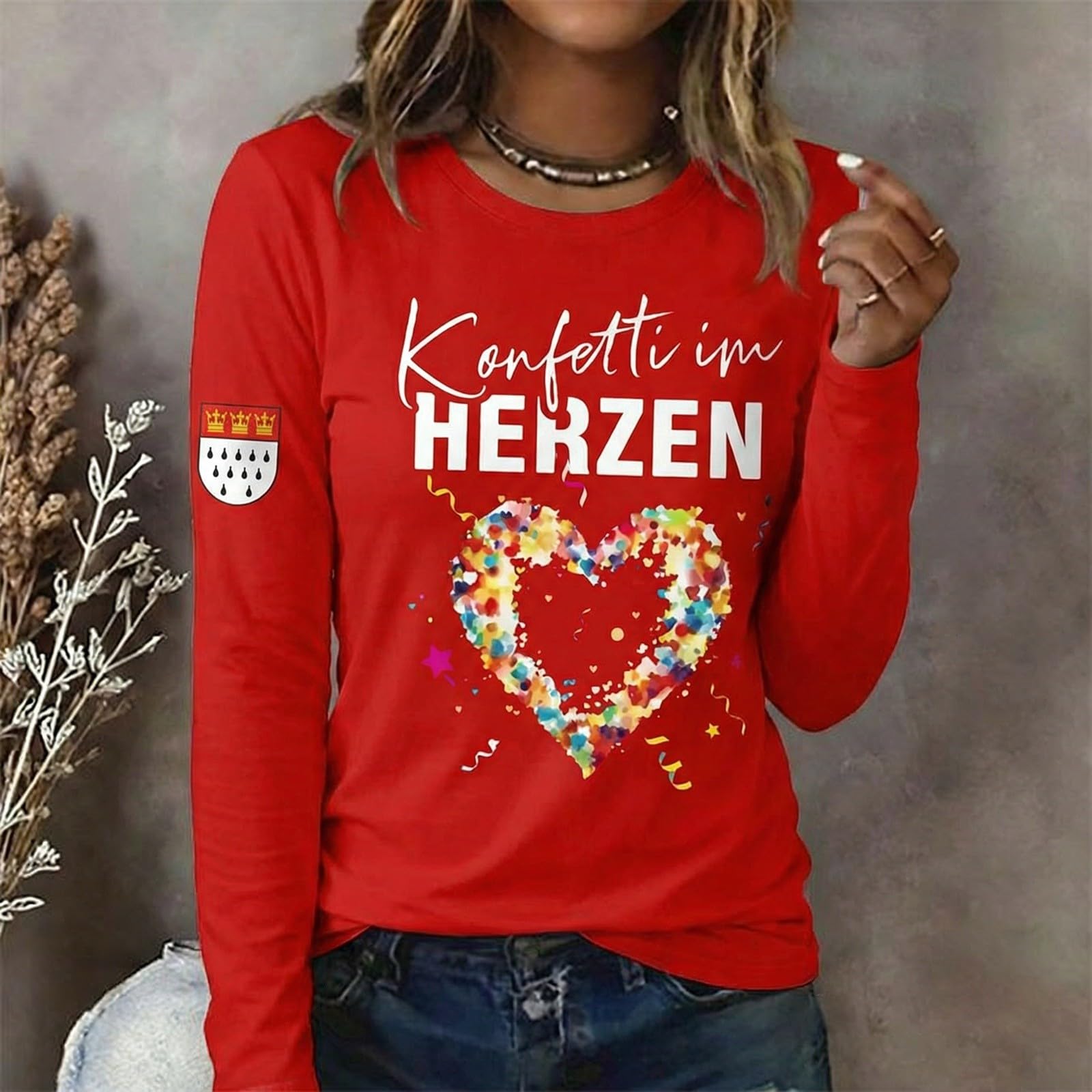 

Женская рубашка с длинным рукавом Конфетти в сердце Карнавал Ночь в бочке Рубашки с конфетти XXL зелёный