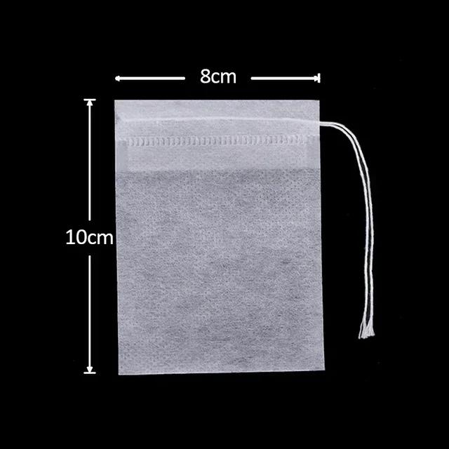 50/200PCS Disposable Teabag Non-woven Fabric Tea Filter Bags with Drawstring Seal Filter Bag for Coffee Spice Tea Kitchen Tools