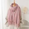 Fashion Thousand Birds Plaid Long Autumn And Winter Warm Scarf Women'S Shawl Versatile Commuter Fringed Imitation Cashmere Scarf