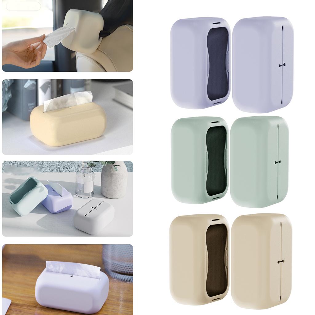 Silicone Tissue Box Napkin Holder Soft Paper Towel Container for Living Room Bedroom Bathroom Office Home Decoration