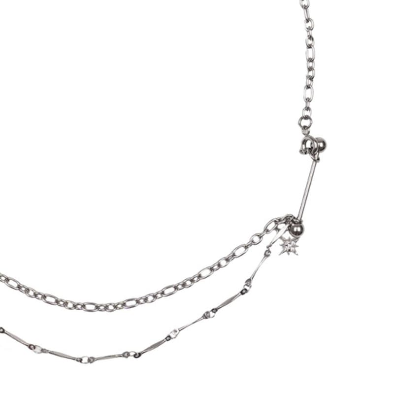 HIGHSCHOOLDISCO Piercing Glitter Layered Necklace