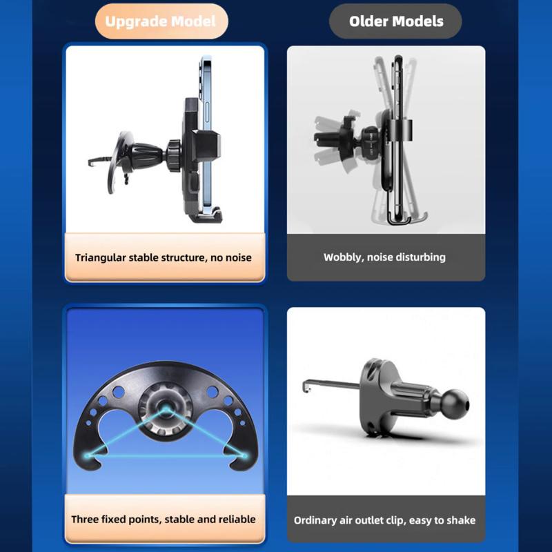 Universal Air Outlet Compatibility Holder for Smartphones - Black White Air Vent Mount Car Phone Holder