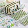 1pcs Workwear Design Student Pen Case Pen Bag Large Capacity Fabric Multi-Compartment Design Pencil Box Stationery
