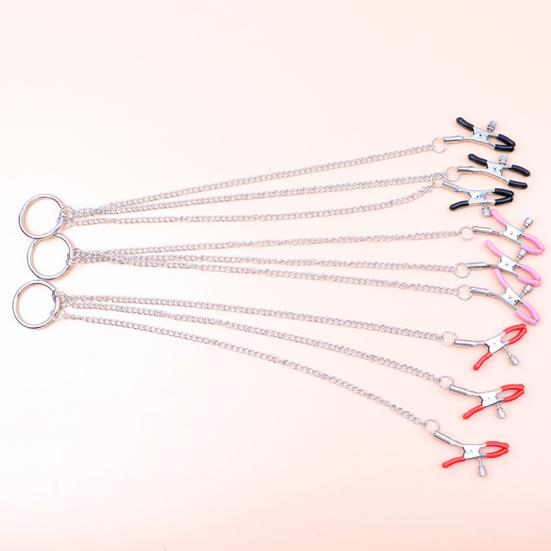 Body Clamp Chain Adjustable Pressure 3-Head Clitoral Body Clip Ring Men Women Non Piercing Body Jewelry Adults Sex Toy
