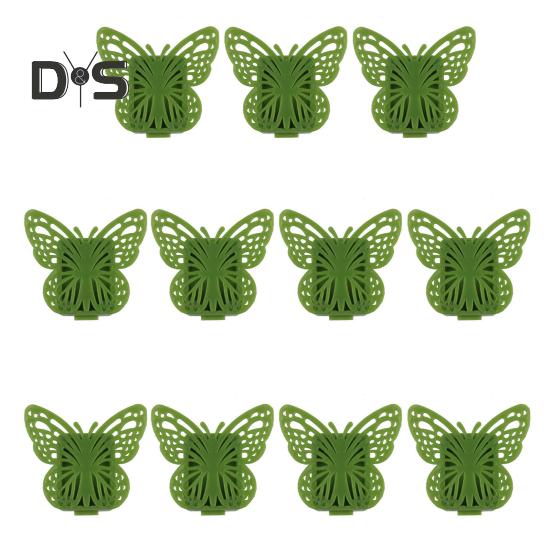 

10/100 шт. зажимы для фиксации лозы, зажимы для вьющихся растений с клейкой наклейкой, зажимы для фиксации настенных лоз в форме бабочки для внутреннего и наружного декора 10pcs зелёный