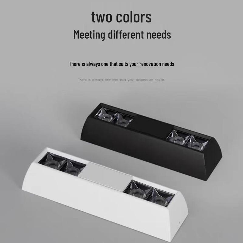 Linear Track Surface-Mounted LED Ceiling Spotlight, 30W, Anti-Glare, 6 Heads for Living Room/Bedroom