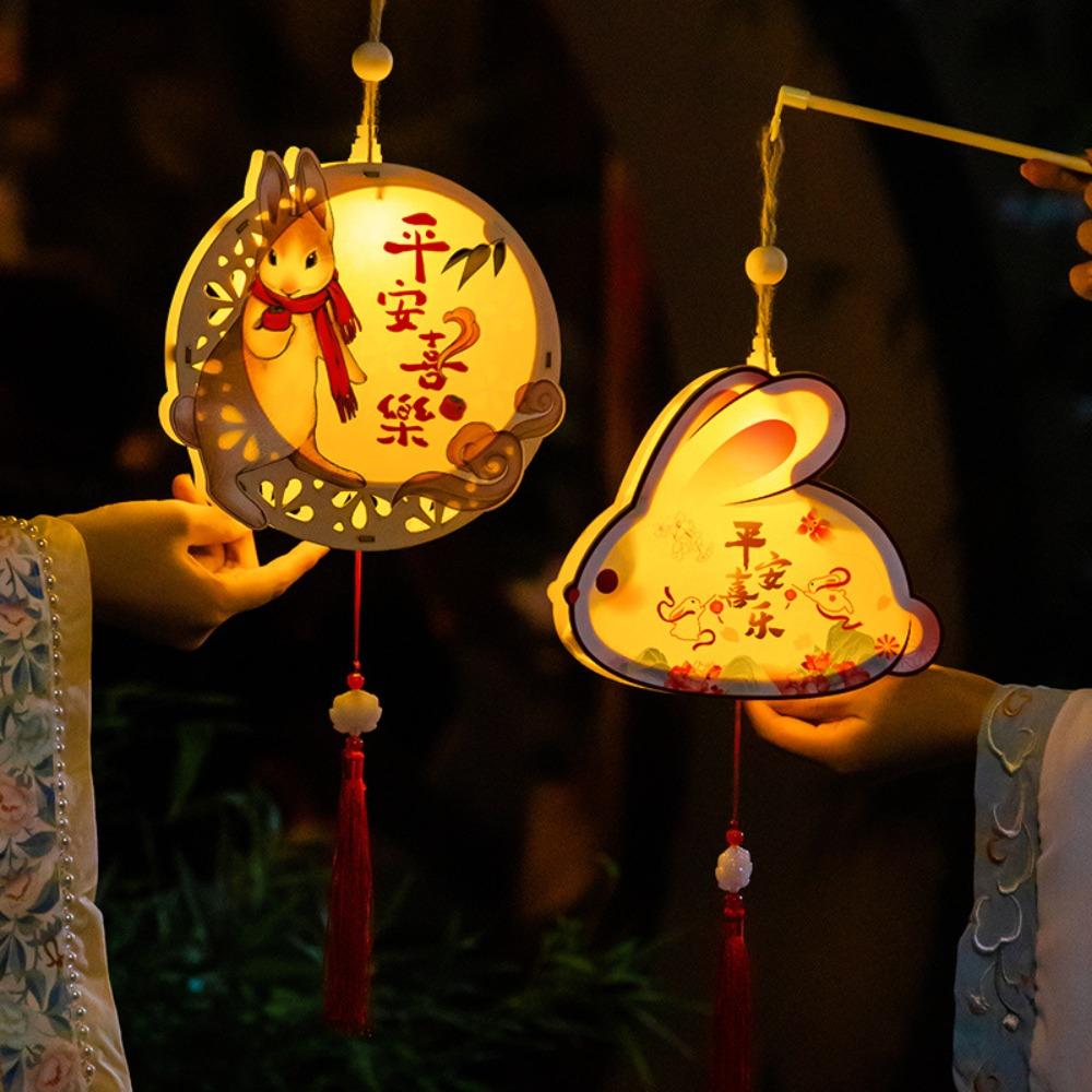 Chinese Middle Autumn Festival Lantern Paper Rabbit Lantern  Women Children