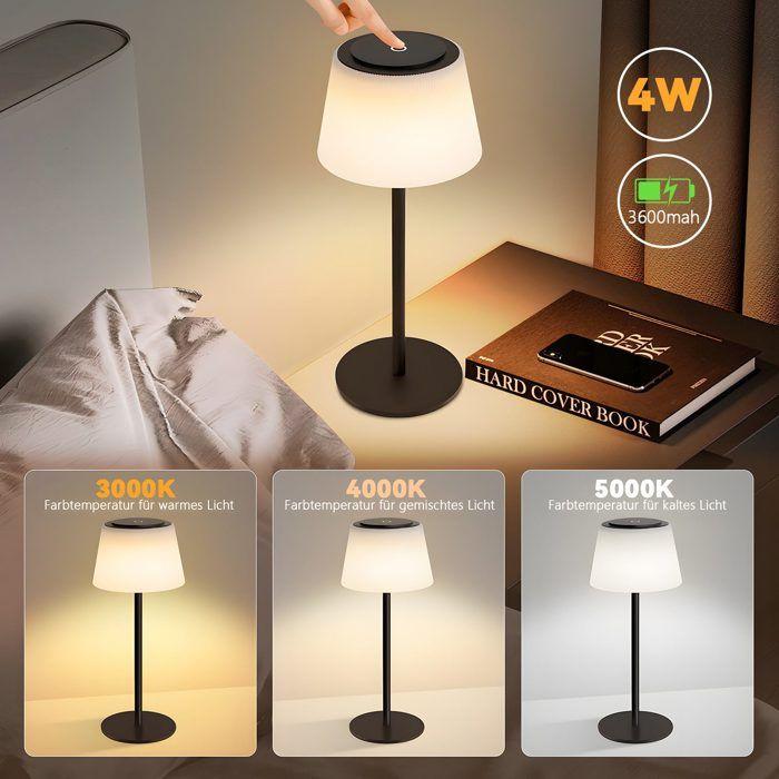 Lampe de table sans fil - NETTLIFE - Lampe tactile LED - Batterie rechargeable USB - Intensité variable - Noir