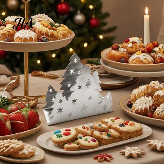 Holiday Dining Table Centerpiece Christmas Tree Napkin Holder, Stainless Steel Vertical Paper Towel Stand, Kitchen Accessories Decorative Dispenser