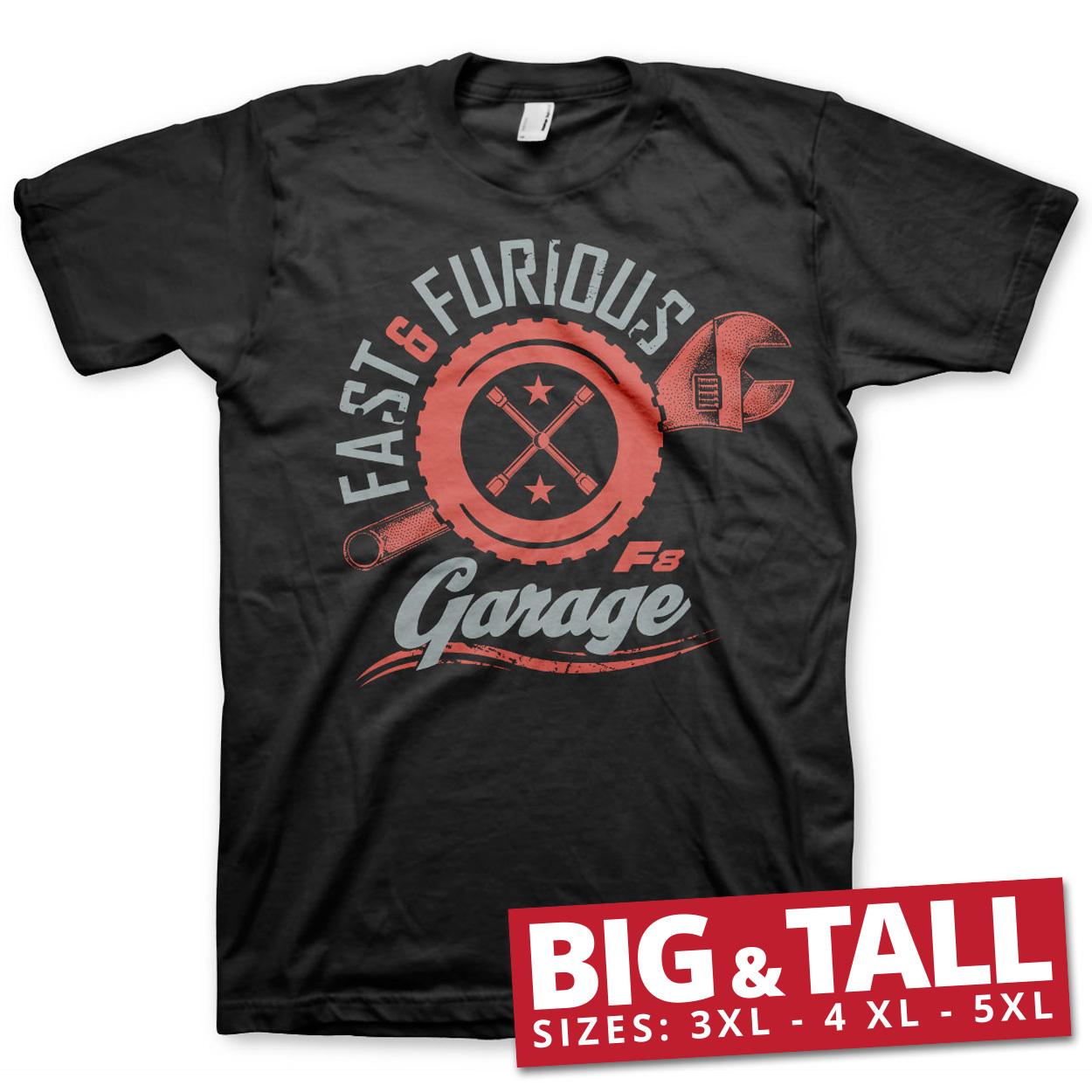 Officially Licensed Fast  Furious Garage Large Tall 3XL4XL5XL Mens T-Shirt S