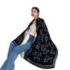 Cute pattern scarf, warm in winter, cute cat imitation cashmere scarf, female, short beard shawl, scarf dual-purpose