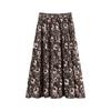 Women's French Floral Half-length Skirt Summer Mid-length Pleated Skirt Slimming Umbrella Skirt