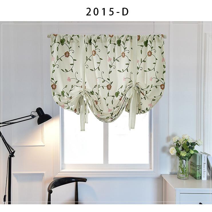 Vyšívaná záclonová látka Vyšívaná záclona s malými listy Hotová římská roleta Jednobarevná vyšívaná záclona