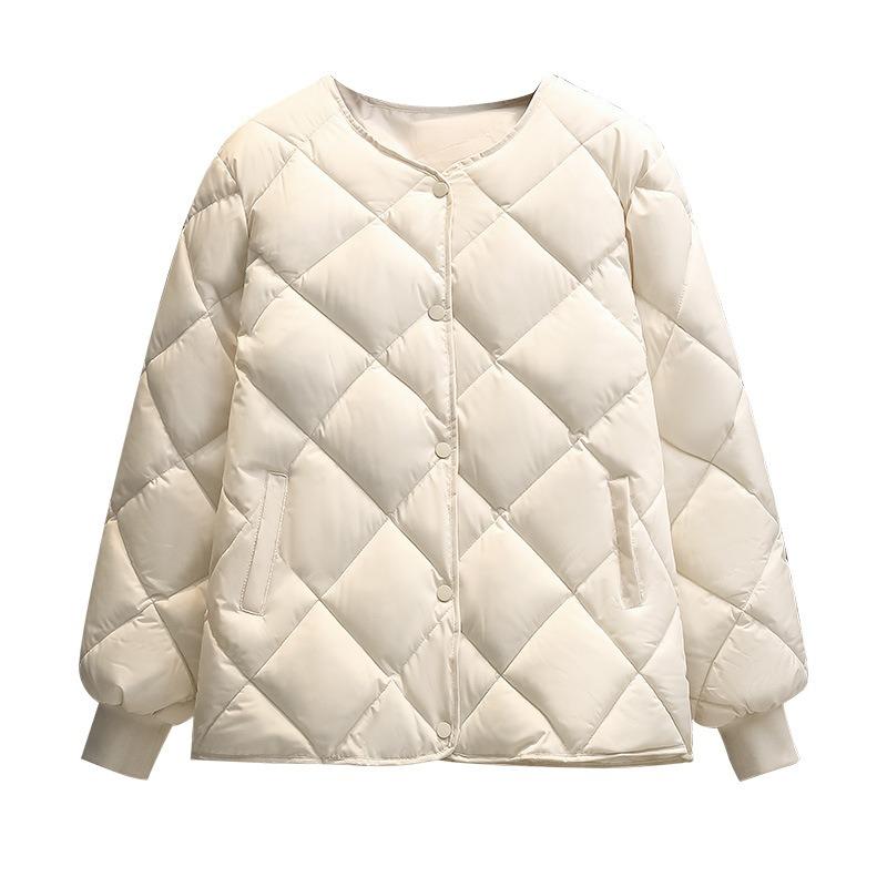 Autumn Winter Single Breasted Coat Women Fashion Solid Warm Quilted Jacket Long Sleeve O Neck Coats Lady Casual Outfit Wear