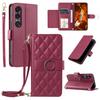 For Sony Xperia 1 VII Case Ring Buckle Wallet Stand Rhombus Crossbody Leather Mobile Cover