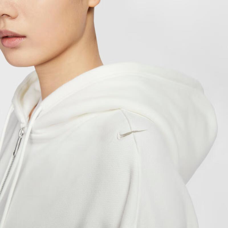 Nike Sportswear Letter Print Loose Zip-Up Casual Long Sleeve Hoodie Women Hoodies Sail Light-Redwood FV7516133