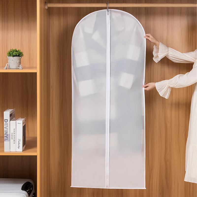White Frosted Transparent Clothing Dust Cover Storage Bag