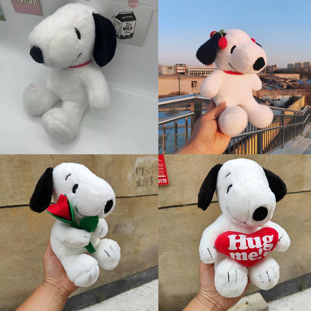 25cm New Cute Snoopy Doll Plush Toy Cartoon Girl Birthday Gift Fluffy Cuddly Huggable Comfort Kawaii Adorable Stuffed Soft