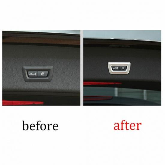 For BMW X5 X6 F15 F16 2014-2018 Matte Silver Car Rear Door Tailgate Button Cover