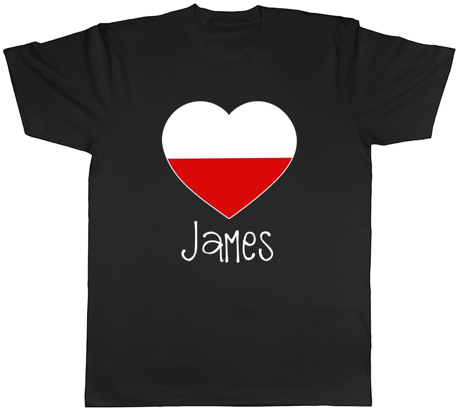 Personalised Love Poland Football Fan Supporter Mens T-Shirt Tee Gift Top XS