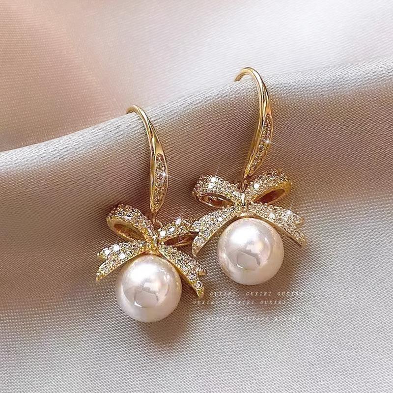 Elegant 2025 French Pearl Earrings for Women - Unique, High-End Design