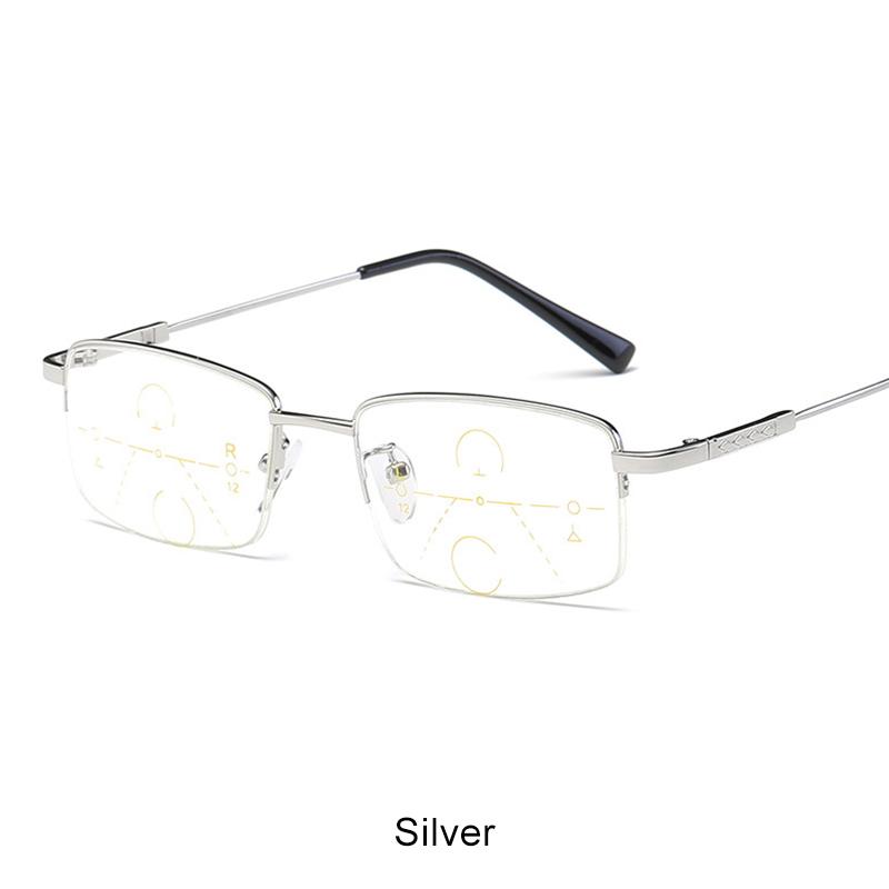 Titanium Alloy Progressive Multifocal Reading Glasses Men Blue Light Blocking Presbyopic Glasses Women Hyperopia Eyewear