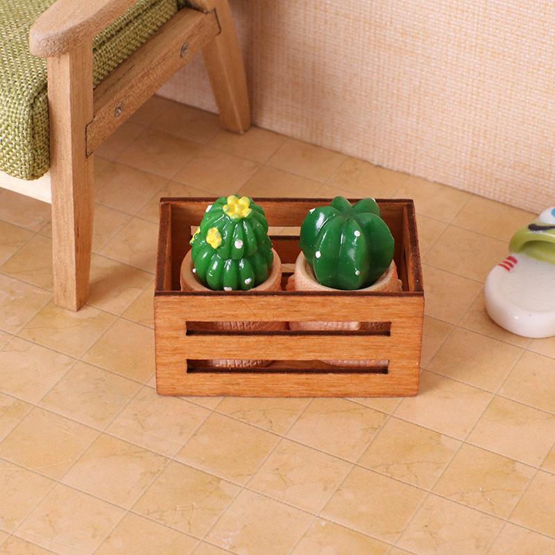 1PC Mini Storage Baskets for Dollhouse Wooden Miniature Organizers for Warehouse Scene for Collectors and Hobbyists