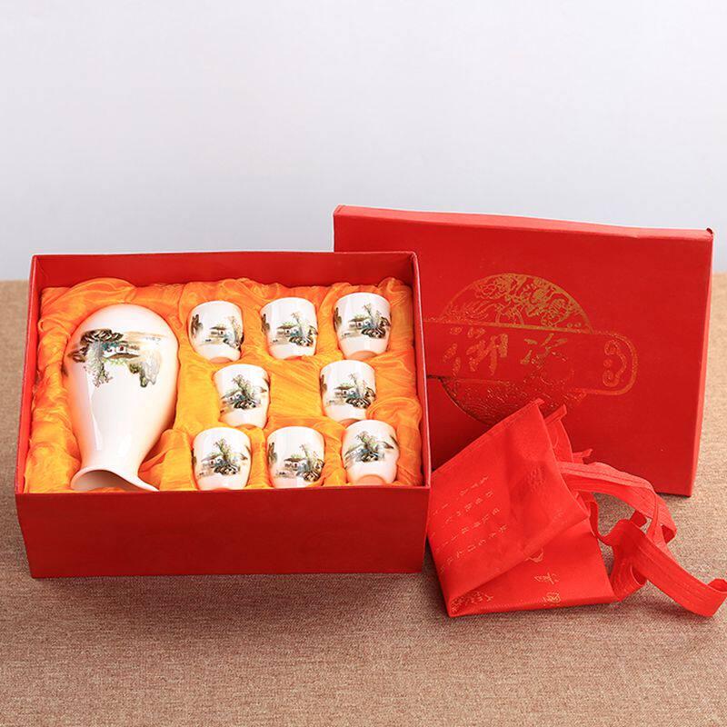 Qiqei Ceramic 9-Piece Sake and Wine Set