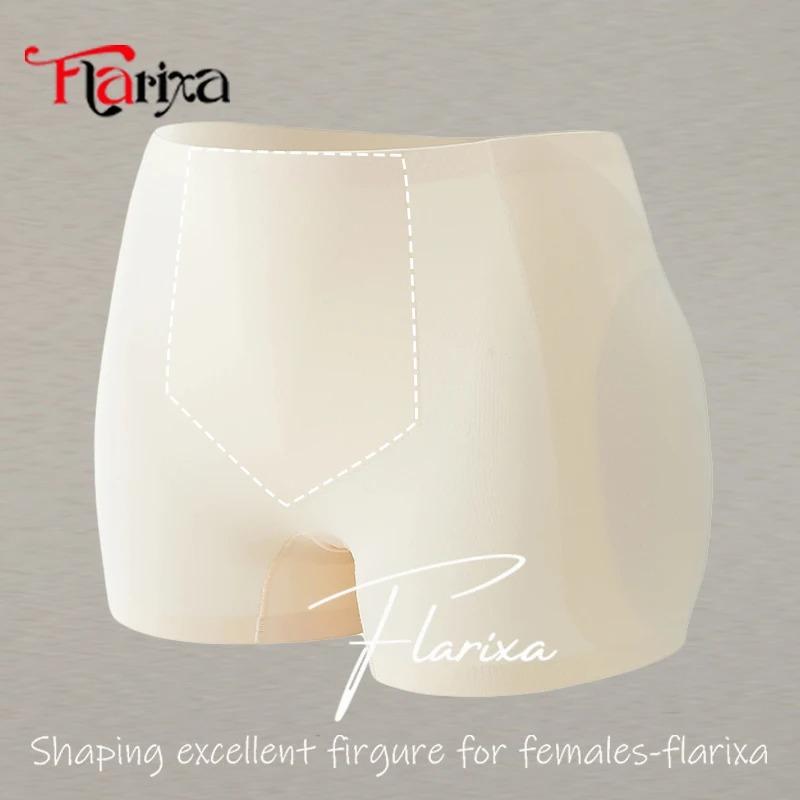 

Flarixa Корректирующее белье с накладками на бедрах, трусики, формирователь ягодиц, утягивающее белье для живота, боксеры, увеличивающие ягодицы, моделирующие шорты, ледяной шелк M бежевый