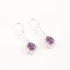 Natürlicher Amethyst Edelstein 925 Sterlingsilber Zirkonia Hochzeitsohrringe 1,86" Für Sie CZE-7-6