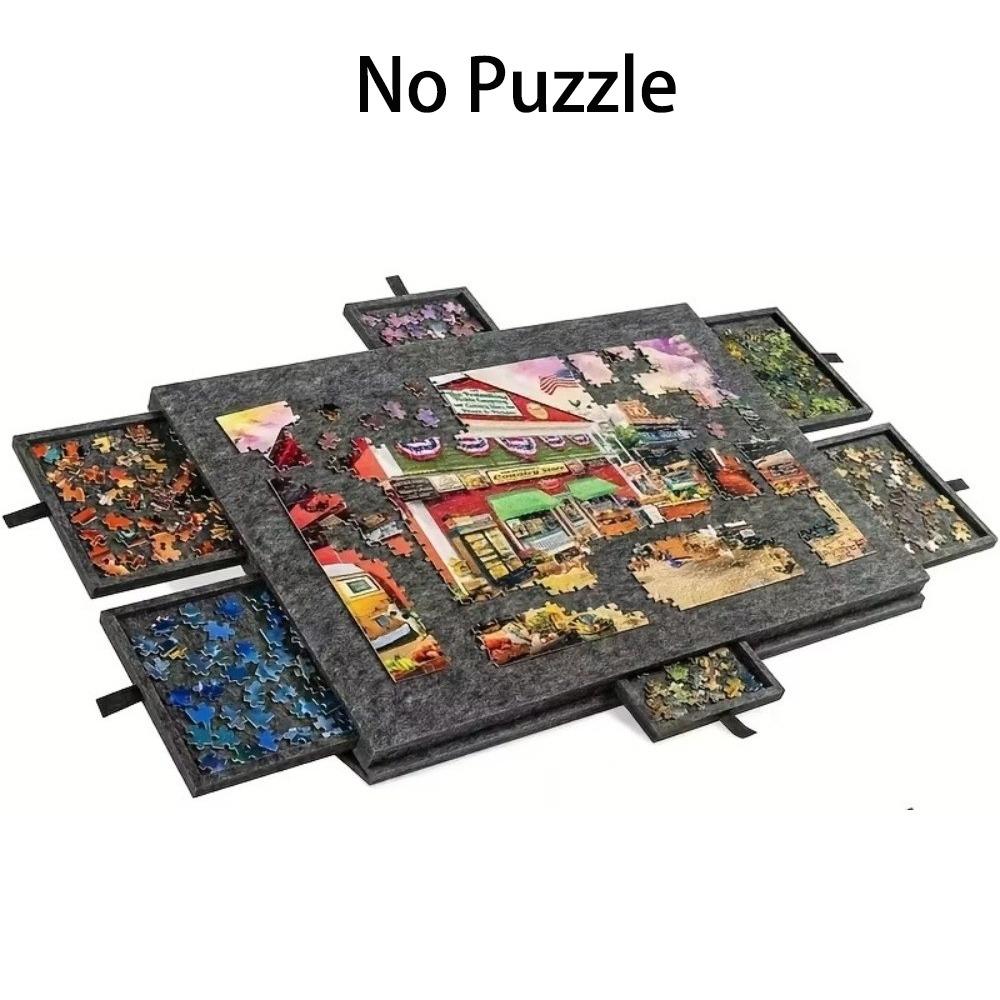 Складной стол-доска для пазлов с 6 ящиками, Декор для стола с пазлами, Войлочный стол для пазлов, Декоративный ящик для хранения пазлов большой вместимости темно серый