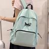 Solid Color Bow Student Schoolbag Women's Backpack