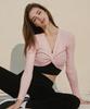 Debiweeo Point Twist Crop Top Devi-T0078-Salmon Pink