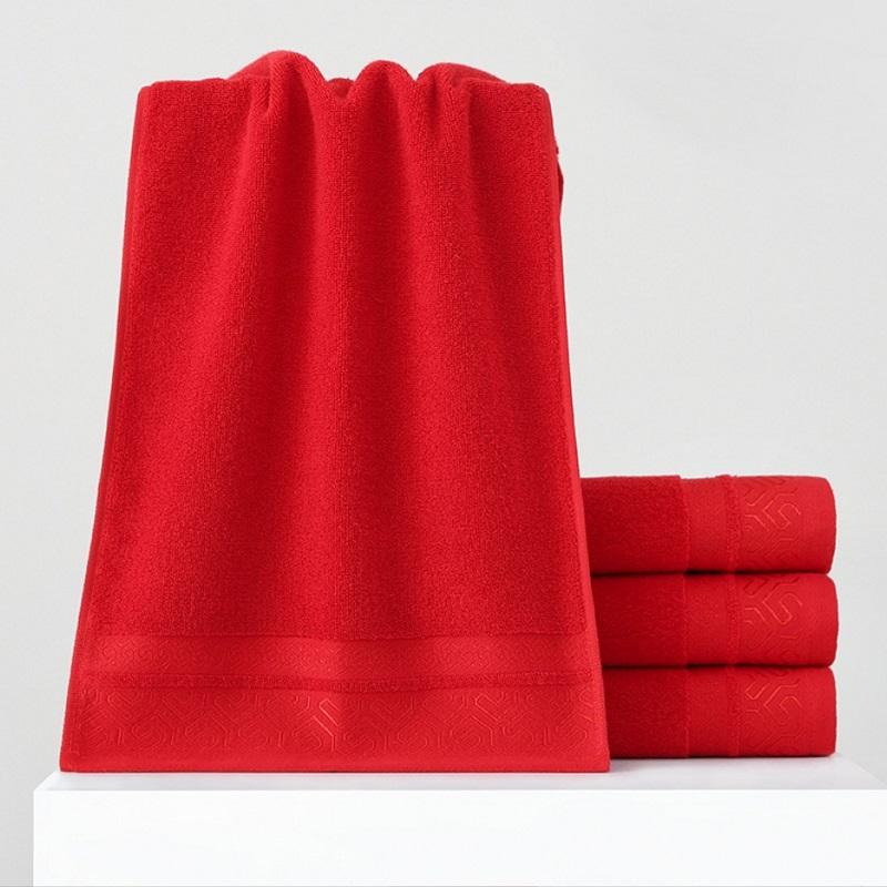 1/4pcs Cotton Face Towel Soft Super Absorbent Sports Towel Quick-Drying Home New Year Spring Festival Wedding Gift 35*75cm
