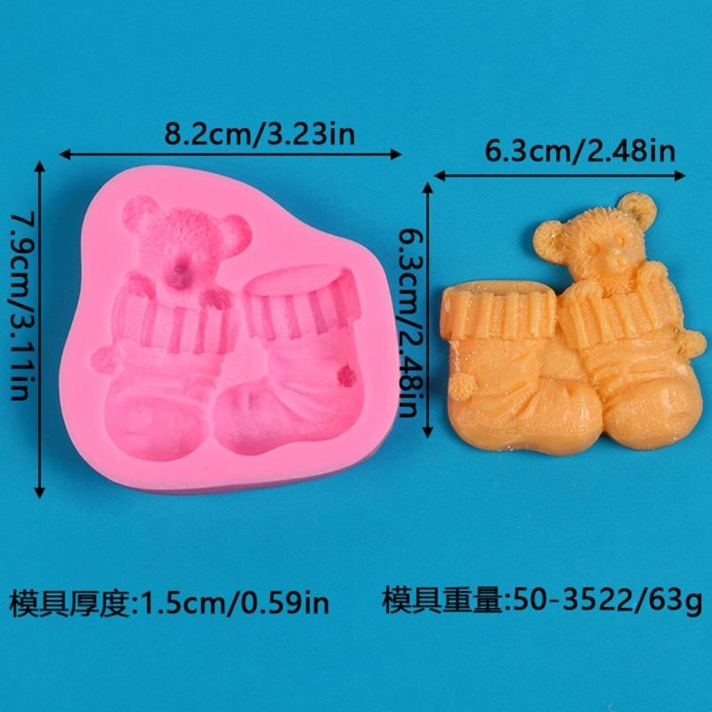 Christmas Bear Silicone Mould for Chocolate Candy Cake Baking Holiday Treats Food Grade